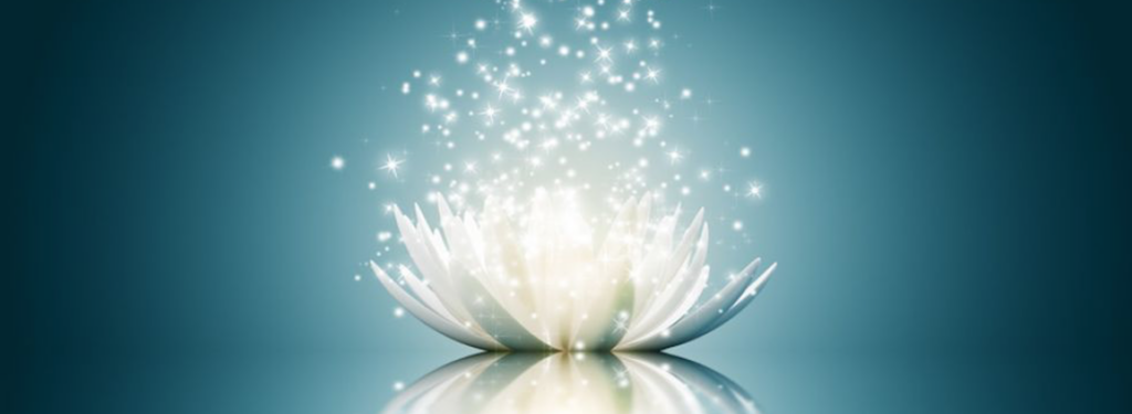 Lotus filled with light for healing energy